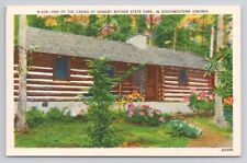 Cabins at Hungry Mother State Park Southwest Virginia Linen Postcard No 3509 picture