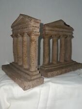 Two Vintage Greek Plaster Molded Temple Bookends picture