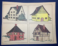 VINTAGE KIDS COLORING BOOK PAGE SHEET COLORED IN WITH OLD CRAYONS/PASTELS picture