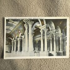 2nd Floor Congressional Library, Washington DC Postcard 1920s White Border picture