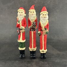 Vintage Lot of 3 Artmark Pencil Tall Thin Santa Figurines picture