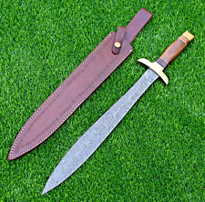 Macedonian Army Damascus Sword Custom Made - Hand Forged Damascus Steel 1667 picture