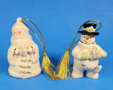 Lenox Christmas Holiday Cheer Ornaments Santa + Snowman New In Box picture