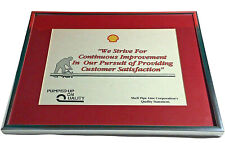 SHELL OIL PIPELINE FRAMED SIGN QUALITY STATEMENT 14 1/4