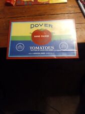 Dover Brand Tomatoes Packed By Harrison & Jarboe Sherwood MD Packing Lable Mint picture