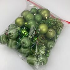 Chartreuse Green Christmas (Mix Lot of 50 Pieces) Ornaments Beads Ribbon picture