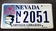 SUPER RARE NEVADA LOVE TO READ LICENSE PLATE LIBRARIES EDUCATION AMAZING COND. picture
