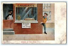 c1910's Sausage Beware Of The Dogs Wichita Kansas KS Posted Antique Postcard picture