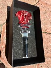 Rosenthal Versace Medusa Wine Bottle Stopper Red Frosted Crystal W Box 5” picture