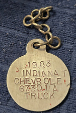 1983 Indiana CHEVROLET Truck ID Tag Token picture