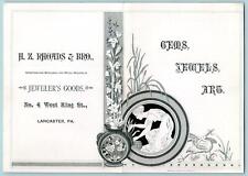 1880's H Z RHOADS JEWELER KING ST LANCASTER PA MATTHEWS & DICKSON PRINTER FOLDER picture