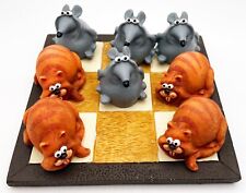 Paolo P. Chiari Tic Tac Toe Noughts and Crosses Resin Game Set Cats vs Mice picture