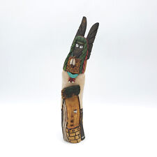 Crow Mother Kachina Doll Signed T. Q. Hopi Katsina Mother Figure Wood Carving picture