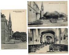 LOT OF 3 ~ Mortagne sur Gironde France ~ church interior & exterior ~ postcards picture