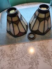 Pair Leeded Glass Shades 6 Inch picture