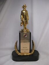 rare vintage Knights of Columbus trophy solid metal fireman topper picture