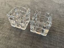 Pair Of Fifth Avenue Cube Crystal Votive Or Tea Light Holders (65) picture