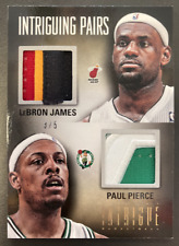 LEBRON JAMES / PAUL PIERCE 2012 PANINI INTRIGUE INTRIGUING PAIRS DUAL PATCHES 3/ picture