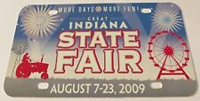 2009 Indiana State Fair Booster License Plate Tractor Ferris Wheel PLASTIC picture