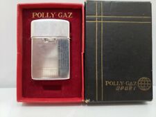Vintage POLLY-GAZ SPORT Silver Tone  Lighter WORKS  Retro / ORIGINAL BOX  580/24 picture