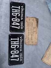1966 Virginia License Plate Pair TH6-848 Antique picture
