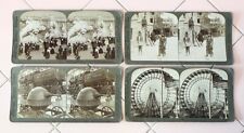 4 Stereoscope Cards 1904 St Louis Worlds Fair Expo Ferris Wheel Native Americans picture