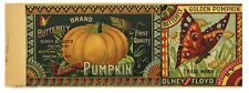 BUTTERFLY Vintage Olney and Floyd Pumpkin Label AN ORIGINAL 1890’s TIN CAN LABEL picture