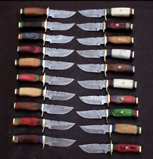 Lot 20Pc_Custom HandMade Damascus Steel Fixed Camping Survival Hunting Knife picture