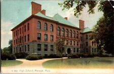 View of High School Melrose MA c1920 Vintage Postcard G51 picture