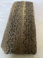 Antique Fine French Gold Bullion Wide Lace Trim: 4 Yards picture