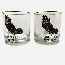 Vintage Eagle Rare Bourbon Gold Rimmed Glasses Set of 2 picture