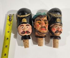 British Foot Guard Heads - Wine Bottle Cork - Lot of 3 - RARE & Eclectic picture