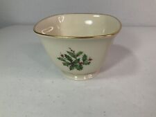 LENOX 4”x4”x3” Christmas Holly Berry Candy/Nut Dish w/Gold Trim. NEW. No Box. picture