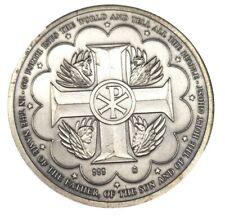 999 Silver Religious Art Medal Elijah's Dream 20 Grams picture