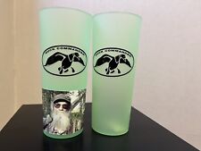 Set of 2 Duck Commander Dynasty 16oz Tea Cup Uncle Si 6.5” Transparent  Green picture
