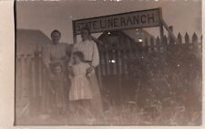 RPPC Postcard Women + Girls Outside Fence State Line Ranch picture
