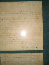 Robert E. Lee signed letter dated April 10th 1865 and Appomattox court paper picture