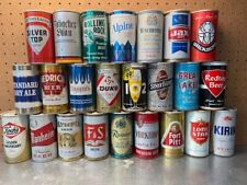 Set of 24 different straight steel 12oz. empty pull tab zip top beer cans picture