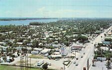 West Palm Beach FL Florida Main Street Hobe Sound Cancel 1960s Vtg Postcard E15 picture