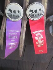 Antique Vintage Lot Holstein Cow Ribbon Prize Pinbacks PA Lycoming County Fair picture
