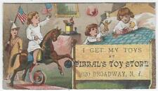 I Get My Toys at Tibbal's Toy Store Children Playing Victorian Trade Card picture