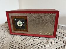 🍊Vintage 1950s Crosley Tube Radio w/ Clock | Model E-75 Red Works picture