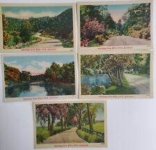 Hill City, Kansas Greetings from Hill City Landscape Views 5 Linen Postcards J18 picture