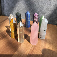 A lot natural quartz obelisk crystal wand point healing 9pcs G113 picture