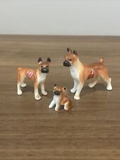 Vintage 3pc Japan Bone China Boxer Dog Puppy Family - Mini Figurines - Very Nice picture