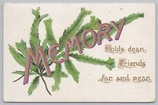 Greetings~Memory Holds Dear Friends~PM 1910~Printed In Germany~Vintage Postcard picture