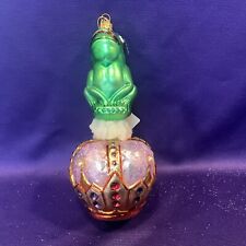 CHRISTOPHER RADKO ORNAMENT, JUST KISS A FROG , GLASS. 6 IN. NEW. (161). picture