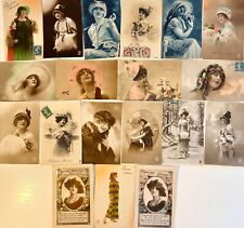 1920’s Ladies Postcards w hats some have Stamps and Personalization picture