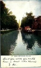c1900s Canal Amsterdam Holland Postcard Divided Back Posted Stamp picture