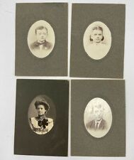 Lot 4 vintage Antique Cabinet Cards Photographs Photos Man Children Woman picture